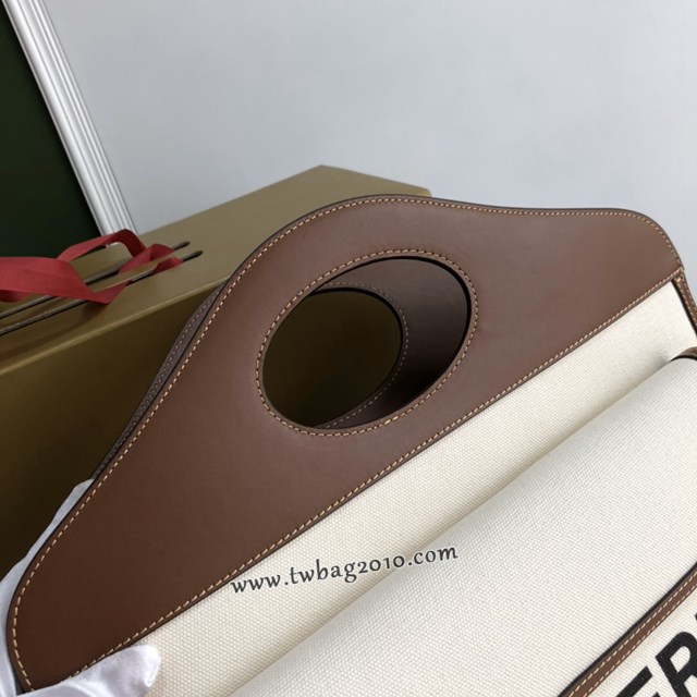 Burberry專門店新款大號41cm撲克包 巴寶莉焦糖咖啡奶油白手提托特包 yxb1105